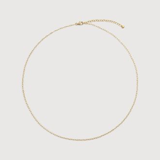 Monica Vinader Gold Oval Link Slim Chain Necklace