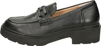 Unisa Josa_Stt Mocassin - Dames - Loafers - Zwart - 38 EU - Leer - Schoenen