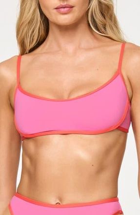 L*Space Zella Contrast Trim Bikini Top in Bubblegum/Grapefruit at Nordstrom Rack, Size X-Small