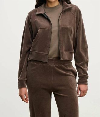 Velvet Claire Velour Jacket In Chocolate