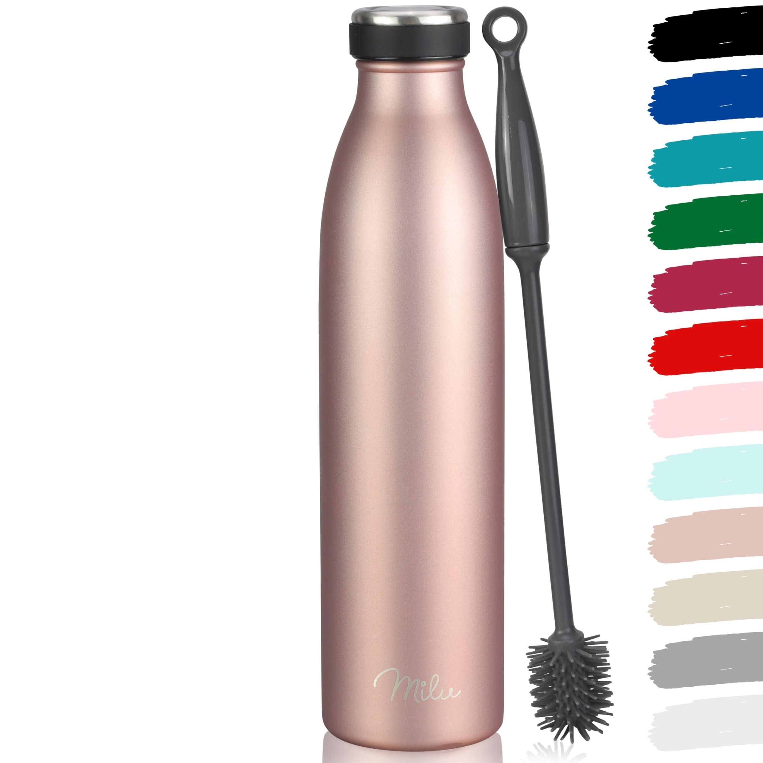 Süße Mops-Trinkflasche Mit Strohhalm – 600 Ml, Edelstahl Isoliert, BPA-frei, Für Sport, Schule & Unterwegs