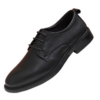 Generic Mens Classic Lace-up Black Casual Dress Shoes Business Formal Derby Sneakers Oxfords Shoes (Black,7.5)