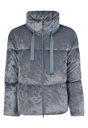 Herno Iridescent Chenille Velvet-Effect Padded Jacket