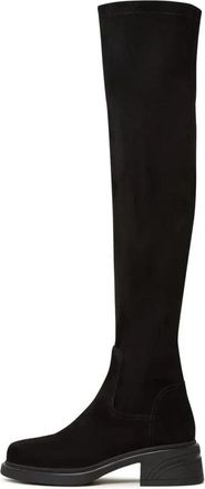 Cesare Gaspari Suede Chic Over-the-Knee Laarzen - Dames - Over de knie laarzen - Zwart - 40 EU - Su&egrave;de - Schoenen