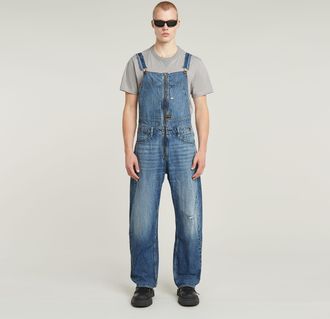 G-Star 3D Loose Denim Tuinbroek - Midden blauw - Heren