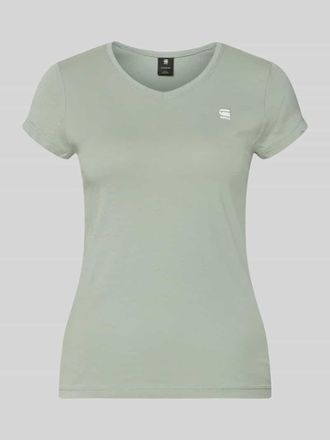 G-Star T-Shirt mit Label-Stitching in Schilf, Gr&ouml;&szlig;e XL