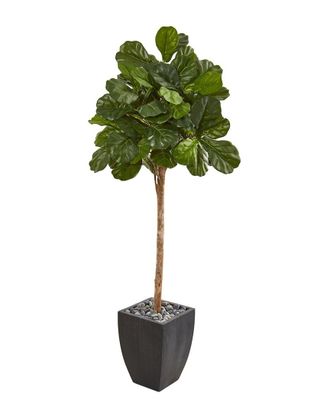 Nearly Natural 71In Fiddle Leaf Fig Artificial Tree In Planter