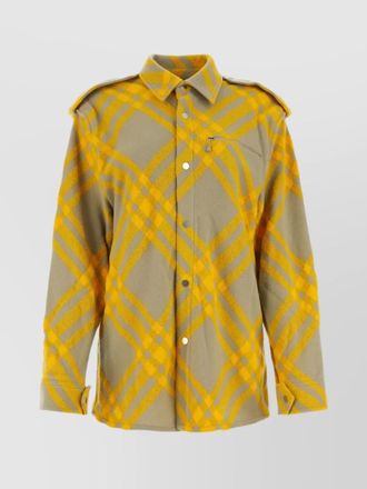 Burberry check wool-blend shirt