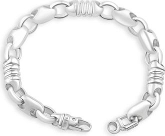 Pompeii3 Mens Figaro 14k Gold (92gram) or Platinum (172gram) 10.5mm Link Bracelet 9