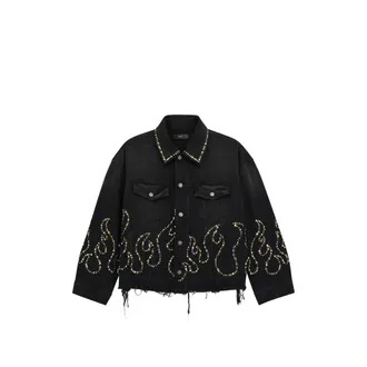 Amiri Studded Flames Trucker Jacket