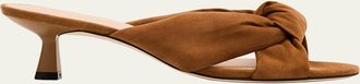 Stuart Weitzman 50mm Soplaya Suede Mule Sandals