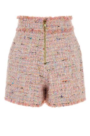 Balmain Womens Multicolor Tweed Shorts Multicolore