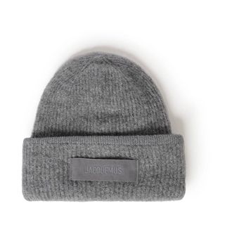 Jacquemus Gros Grain Beanie - Dames - Accessoires - Grijs - Maat: ONE Size Zijde