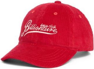 Billionaire Boys Club Horizon Corduroy Baseball Cap in Chili Pepper at Nordstrom Rack, Size One Size Oz