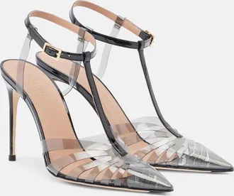 Malone Souliers Jilia leather-trimmed PVC slingback pumps