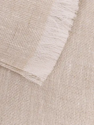 Brunello Cucinelli Womens Sparkling Linen Scarf Beige Scarfs