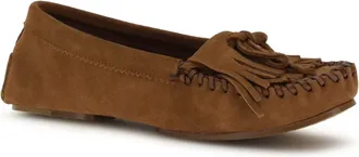 PARIS TEXAS Womens Indiana Loafers Cognac Calf Leather Bos Taurus