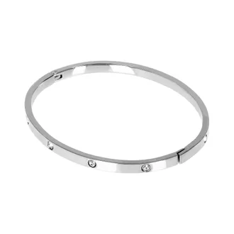 Autentica Crystal Accent Hinged Bangle