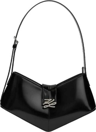 Karl Lagerfeld K/Studio Autograph Shoulder Bag Spazzolato - Bags - Mujer - Negro - ONE SIZE