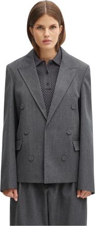 J.W.Anderson Dubbelrijige Maatkostuum Blazer - Dames - Blazers - Grijs - M - Wol - Jassen