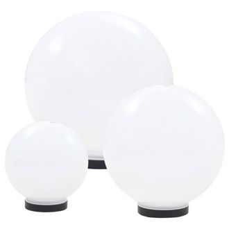 Berkfield Home Decorative 6 Piece LED Bowl Lamp Set Spherical 20/30/40 cm PMMA in White