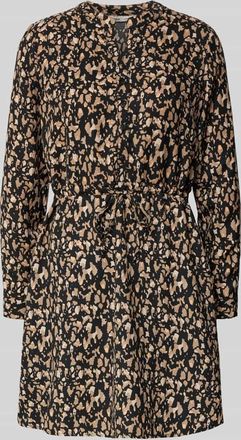 Only Tailliertes Blusenkleid mit Allover-Muster Modell CORY in Black, Größe XS