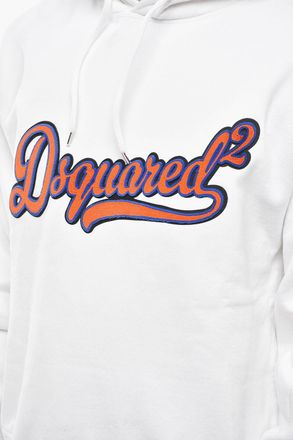 Dsquared2 Felpa Hoodie in Cotone con Logo in Rilievo Effetto Spugnato Dsquared2