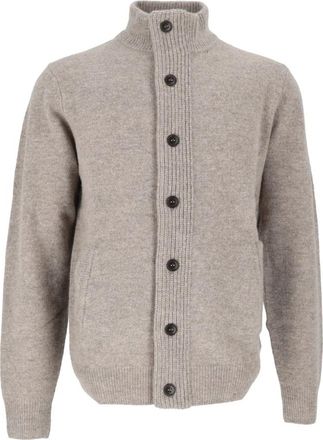 Barbour Essential Patch Zip Through - Heren - Vesten - Grijs - L - Wol - Truien & Vesten