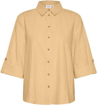 Saint Tropez Zalinda SZ Shirt - Dames - Overhemden - Geel - XS - Katoen - Overhemden