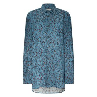 Dries Van Noten Casual Shirts, male, Blue, Size: XL Croom Printed Shirt