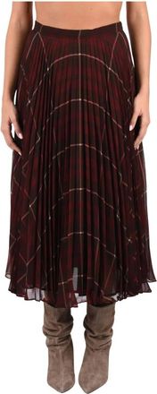 Max Mara Falda midi de cuadros con pliegues - Skirts - Mujer - Rojo - XS