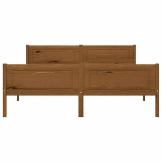 Berkfield Home Modern Bed Frame Solid Pinewood Honey Brown 140x200 cm