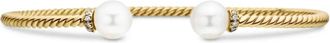 David Yurman 18kt yellow gold Solari Cablespira diamond bracelet(2.3mm) - women - Akoya Pearl/Diamond/18kt Gold - S