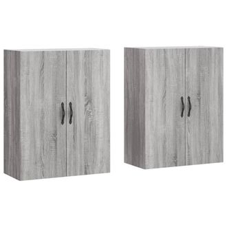 Berkfield Home Wall Mounted Cabinets 2 pcs Grey Sonoma Engineered Wood