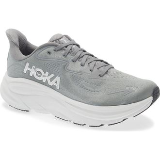 Hoka One One Clifton 10 Running Shoe - Wide Width Available in Asteroid /Silver at Nordstrom, Size 11.5