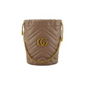 Gucci Gucci leren schoudertas GG Marmont Bucket