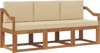 vidaXL Conjunto De Sof&aacute;s De Exterior 3 Uds. Natural Y Beige Vidaxl