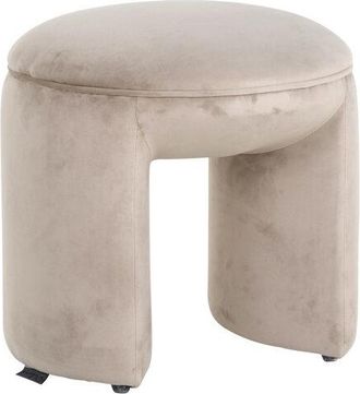 Richmond Interiors Design Hocker Fargo 45 x 45 cm - Samtbezug Beige