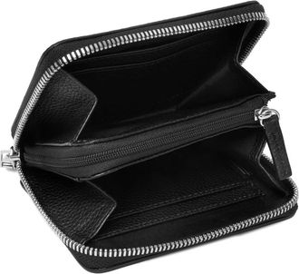 HUGO BOSS Womens Anett Logo Zip Around Wallet Black Accessories >
