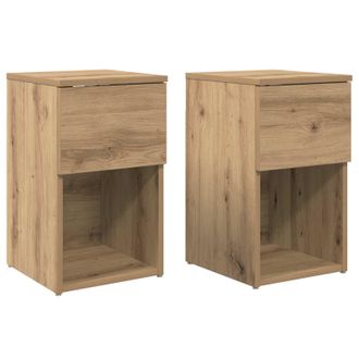 vidaXL Mueble Cama 2 Pcs Roble Artesanal 29 X 31,5 X 49 Cm Vidaxl