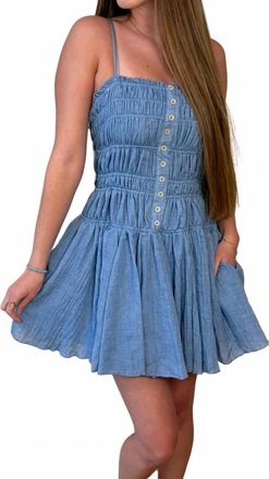 Mustard Seed Freya Ruched Mini Dress In Blue