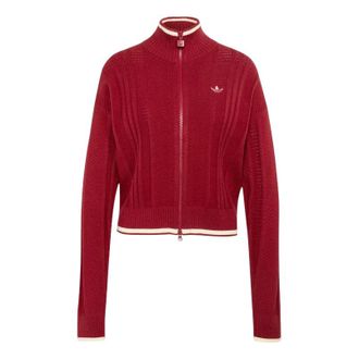 adidas (WMNS) adidas Cable Knit Firebird Track Top Asia SIzing Team Victory Red KR7046