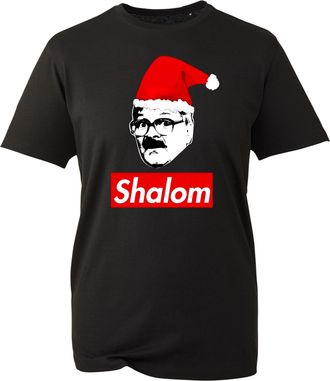 Generic Shalom Xmas 2025 T-Shirt, Funny Interfaith Holiday Joke Tee, Light-Hearted Festive Gift Top UK (Black, L)