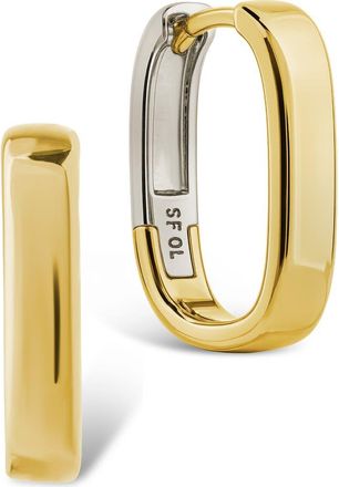 Sterling Forever Eilish Two-Tone Rectangular Hoop Earrings in Dual Tone at Nordstrom Rack