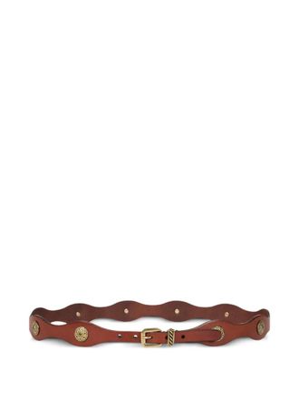 Etro wavy leather belt - Brown