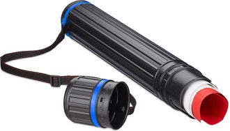 Relaxdays Relaxdays - Set 10 Portaplanos Extensibles Hasta A0, Tubos Guardar T&iacute;tulos, Planos Y P&oacute;steres, 64-100 Cm, Pl&aacute;stico, Negro/azul