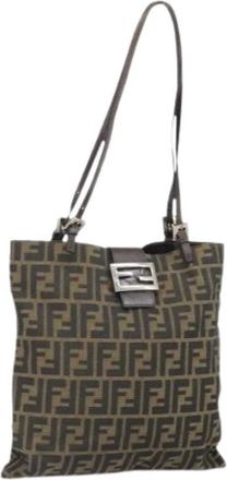 Fendi Pre-owned Shoulder Bags, female, Brown, Size: ONE SIZE Pre-owned Vintage Leather Shoulder Bag