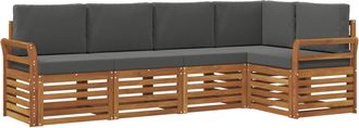 vidaXL Conjunto De Sof&aacute;s De Exterior 5 Uds. Natural Y Antracita Vidaxl