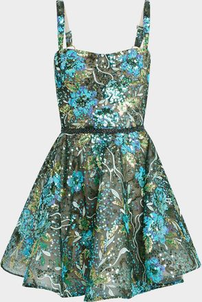 Bronx and Banco Mademoiselle Sequin Embroidered Mini Dress