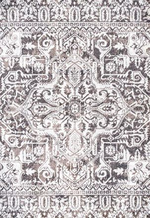 Jonathan Y Designs Scala Grand Medallion Ornate Area Rug in Brown/ivory at Nordstrom, Size 2Ft 0In X 8Ft 0In